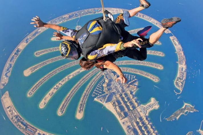 Skydiving over the Palm